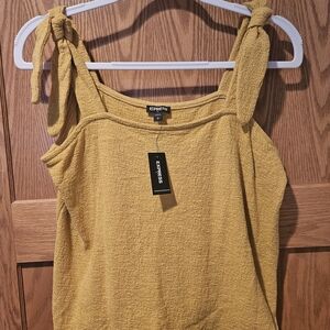 Express Women's Mustard Tie-Shoulder Camisole